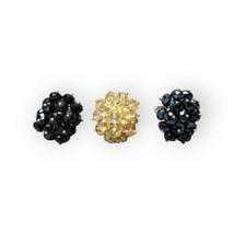 Cha Cha Rings Faceted Beads Cluster Silver-tone Adjustable Ring Chunky Lot of 3 - £19.84 GBP