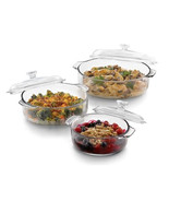 56030 Baker&#39;s Basics 3-Piece Covered Casserole Dishes, Versatile Glass B... - $3,694.74 MXN