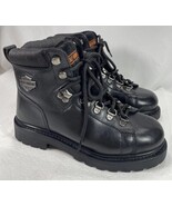 Harley Davidson Boys Boots Size 5.5 Black Leather D81610 Motorcycle Boots - $39.55