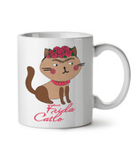 Frida Kahlo Cat NEW White Tea Coffee Mug 11 oz | Wellcoda - £12.57 GBP