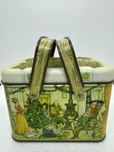 Vintage Potpourri Press Metal Basket Handles Tin Old Fashioned Christmas Usa - £14.76 GBP