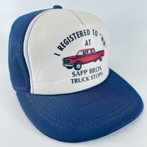 Sapp Bros Truck Stop Mesh Snapback Trucker Hat Cap VTG - £10.16 GBP