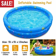 Children Inflatable Swimming Pool Large Family Summer Outdoor Play Pool 3 Kids - £32.52 GBP