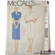 McCalls 7003 Dress Pattern Miss 8 1980 Straight Front Button Shirt Style - £15.00 GBP