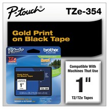 Brother Genuine P-Touch TZE-354 Tape, 1&quot; (0.94&quot;) Wide Standard Laminated Tape, G - £30.53 GBP