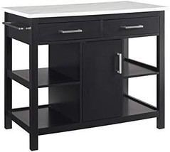 Black Crosley Furniture Audrey Faux Marble Top Kitchen Island. - £174.49 GBP