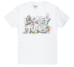 Looney Tunes Characters Nostalgic Adult White T-Shirt - £14.45 GBP