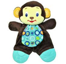 BRIGHT STARTS MONKEY SNUGGLE &amp; TEETHE BABY PLUSH TOY 10&quot; TEETHER CRINKLE... - £8.49 GBP