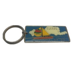 SAIL FLORIDA Souvenir Key Ring SAILBOAT Keychain FLUFFY CLOUDS Porte-clé... - $8.15