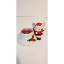 Vintage Fitz &amp; Floyd Santa Mouse Candle Holder 1978 Hand Painted Japan - $8.99