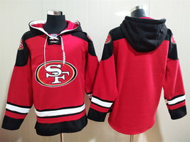 Blank San Francisco 49ers Scarlet Lace-Up Pullover Hoodie - £59.97 GBP