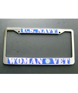 US NAVY WOMAN VETERAN LICENSE PLATE FRAME CHROME PLATED 6 X 12 INCHES - £8.58 GBP