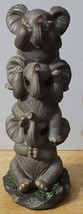 ELEPHANT SEE NO HEAR NO SPEAK NO EVIL TRUNK UP FIGURINE - £24.02 GBP