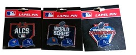 3 Pin Set MLB World Series Lapel Pin from 2015 Championship Pins New All... - £18.68 GBP