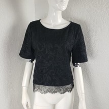 Robert Rodriguez Black Lace Trimmed Top Goth Vampy Size S - £43.15 GBP