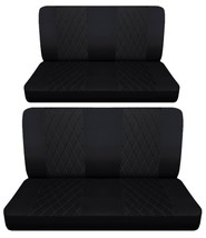 Fits 1964 Chevy Impala 4 door sedan Front and Rear bench seat covers  black - $130.89