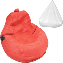 X-Large Orange Upgrade Easy Cleaning Cotton Linen Bean Bag Chair Cover With - $605.03 MXN