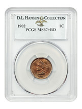 1902 1C Pcgs MS67+RD Ex: D.L. Hansen - £30,055.28 GBP
