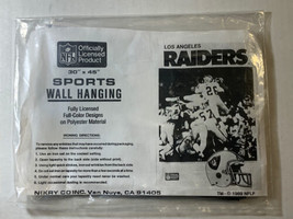 Vintage 1989 Raiders Nfl Giant Tapestry Poster Fabric Art 30x45 **New** - £8.50 GBP