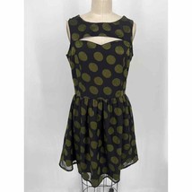 NWT Sugarhill Brighton Polka Dot Party Dress Sz 8 Black Green Cutout Sle... - $29.40