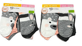 Lot Of 2 Girls Bunny Sheep Greys No-Show Socks 10 Pairs Wonder Nation S ... - £11.79 GBP