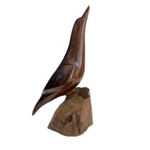 Carved Wooden Dove Sculpture Mid-century Modern Modern 8 Inch Tall - $39.59