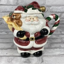 Jay Imports Ceramic Santa Toy Bag Tea Pot 1997 Christmas Holiday Teddy Bear - $22.28