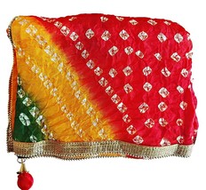 Jaipuri Rajasthani Fashion Womens Traditional Bandhani Bandhej Dupatta For Women - £14.50 GBP