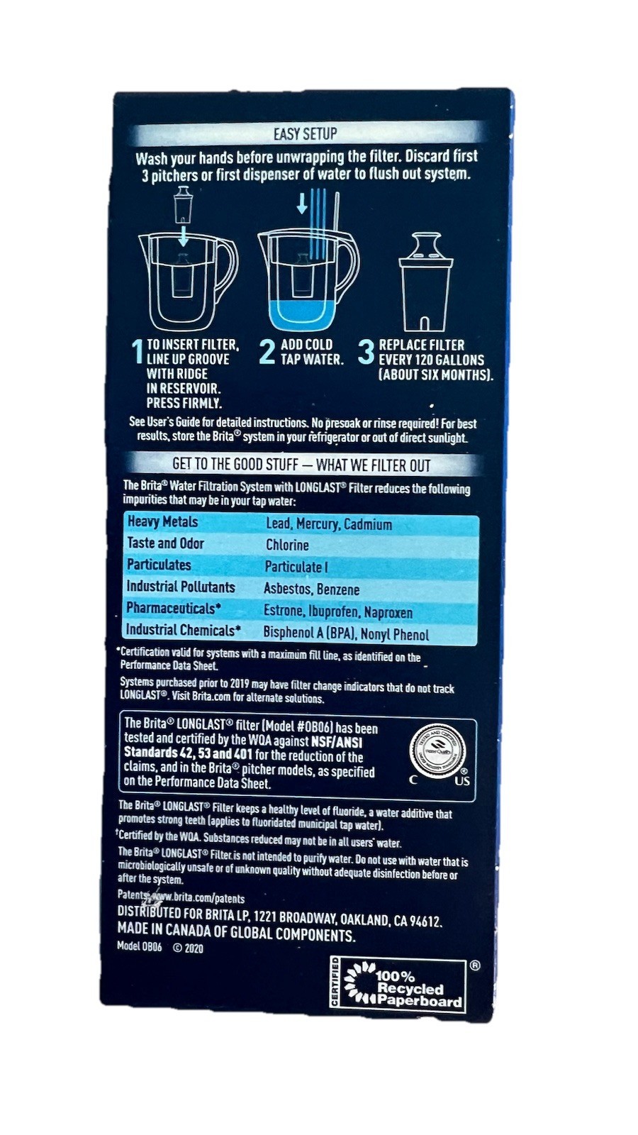 Brita Longlast Water Pitcher 6 Month Replacement Filter FREE SHIPPING Item image 2