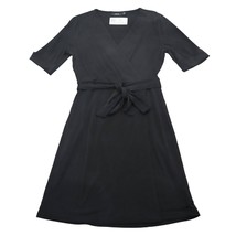 Apt 9 Dress Womens S Black V Neck Quarter Sleeve Front Tie Wrap Outwear - £20.55 GBP