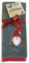 Nantucket Gnome Christmas Fingertip Towels Embroidered Holiday Set of 2 Bathroom - £28.88 GBP