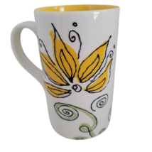 Starbucks Coffee Cup Yellow Flower 2006  12 fl oz  Mug Vivid Colors Slim Floral - £10.93 GBP