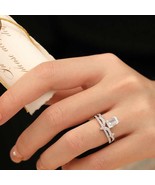 Emerald Moissanite Ring 925 Silver Moissanite Engagement Ring 925 Silver... - $323.78 CAD