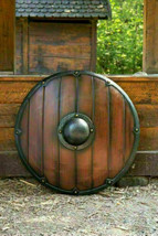 Battle Streight Shield Medieval Viking Armour Shield Decor Fully Functio... - $135.50
