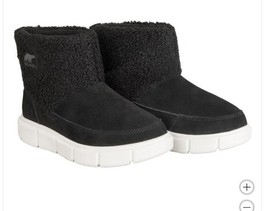 Sorel Womens Boots Black Explorer III Waterproof Slip-On Fleece Lining C... - $139.99