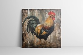 Rooster Painting, Farm Animals Artwork, Chicken Painting Rustic Farmhous... - £16.58 GBP+
