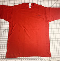 Masque Sound Fruit Of The Loom Heavy Adult XL Red Logo Graphic 90&#39;s T-Shirt EUC - £17.71 GBP