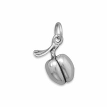 Oxidized Peach Fruit Charm 925 Sterling Silver Drop Neck Piece Mens Womens Gift - £31.74 GBP