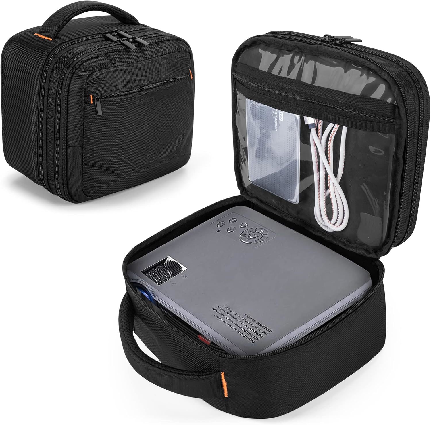 Black Curmio Double Layers Projector Case, Mini Projector Carrying Bag - $31.98