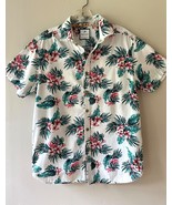 Denim n Flower Sz M Ricky Singh White Hawaiian Floral Short Sleeve Shirt - $244.80 MXN