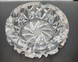 Vintage American Brilliant Leaded Cut Glass 6&quot; Ashtray 1960s Hollywood Regency - £22.17 GBP