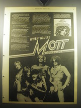 1974 Mott The Hoople Album Ad - When you&#39;re Mott you&#39;re hot - £14.74 GBP