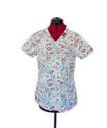 Dickies Scrub Top Multicolor Women Size Medium Floral Print Pockets Side... - $20.25