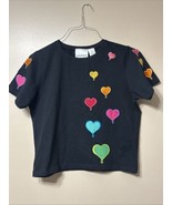Womens Size Medium Michael Simon Light Valentine Heart Top Short Sleeve ... - $68.31 CAD