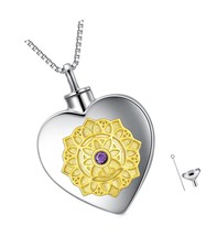 Sunflower Urn Necklaces for Ashes Sterling SIlver for - £137.22 GBP
