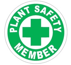 Plant Safety Member Hard Hat Sticker H250 - $1.79+
