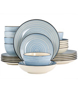 Elama Gia 24 Piece Round Stoneware Dinnerware Set in Light Blue - €128,99 EUR