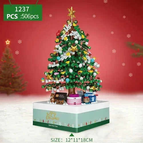 LOZ Christmas Building Block Toy Gift Box Navida Mini Blocks -No Box Music box - £40.90 GBP