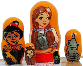 5pcs Hand Painted Russian Nesting Doll of The Wizard of Oz (4 inches tall) - £22.45 GBP