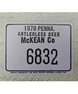 1970 Penna Antlerless Deer 6832 Forest Co Cardboard Hunting License Penn... - £19.54 GBP